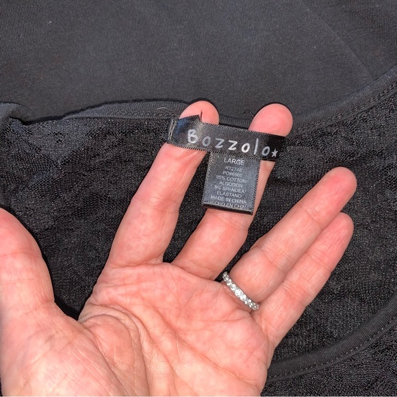 Bozzolo Long Sleeve Black Lace Top - Picture 12 of 13